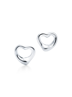 Серьги-пусеты Open Heart из серебра, 11 мм