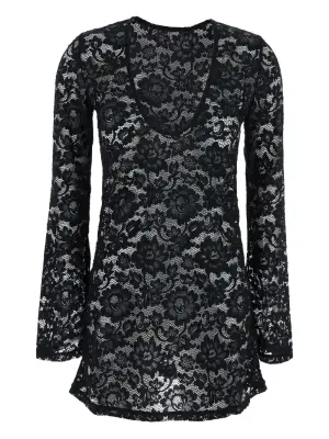 Платье мини с цветочным кружевом