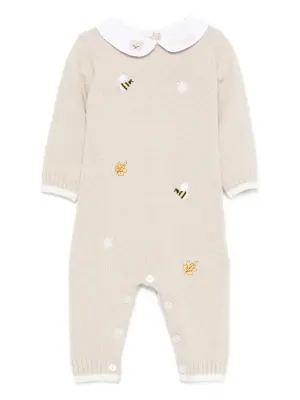 Вязаный ромпер с вышивкой