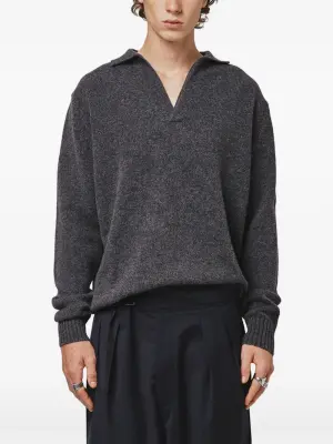 Трикотажный свитер с воротником поло