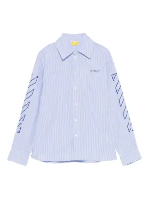 Рубашка в полоску с вышитым логотипом