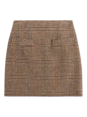 клетчатая юбка с завышенной талией