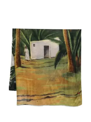 Многоцветный шарф с принтом