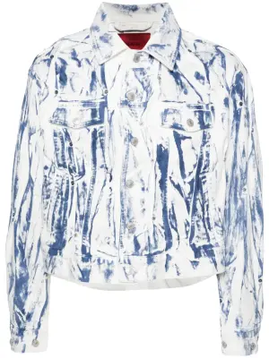 Джинсовая куртка с эффектом потертости