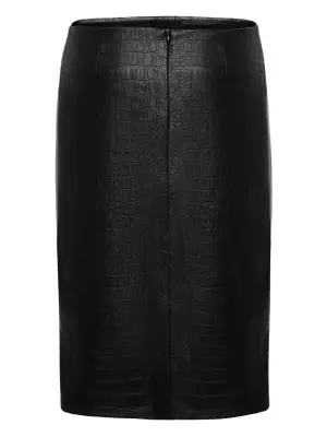 Юбка миди с тиснением под кожу крокодила