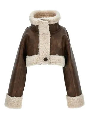 Пальто с отделкой из овчины