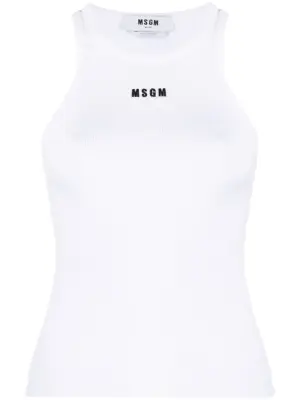 Топ в рубчик с вышитым логотипом