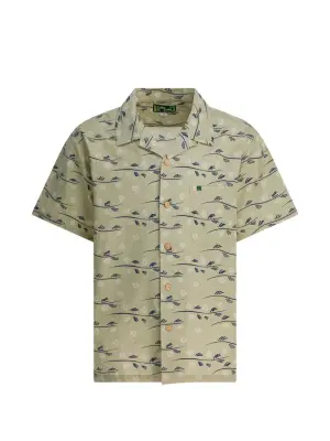 Рубашка с цветочным принтом и карманом