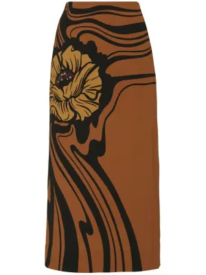 юбка-карандаш с цветочным принтом