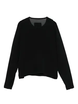 Футболка с длинными рукавами и прозрачной вставкой