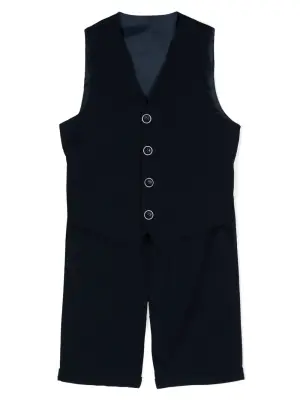 Шерстяной комплект из шортов и топа с V-образным вырезом