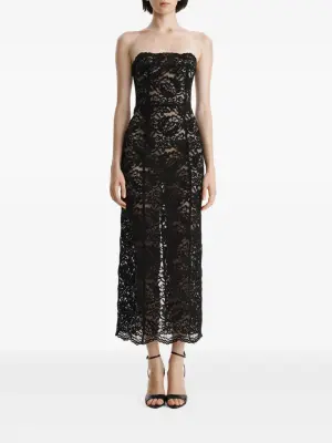 Кружевное платье миди со шнуровкой