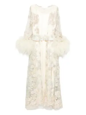 Кафтан с цветочным кружевом