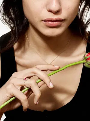 Кольцо Termina из желтого золота 14 карат с рубином и бриллиантами