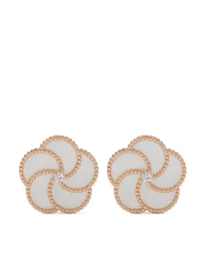 Серьги Bloomy из розового золота с перламутром и бриллиантами