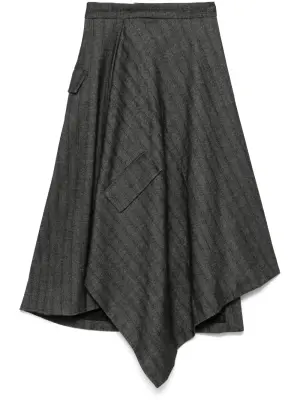 Юбка в полоску с драпировкой