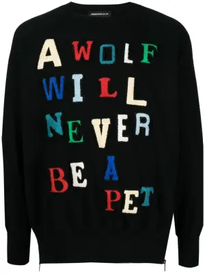 Patch-lettering cotton sweatshirt