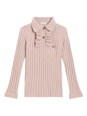 Рубашка поло в рубчик с длинными рукавами