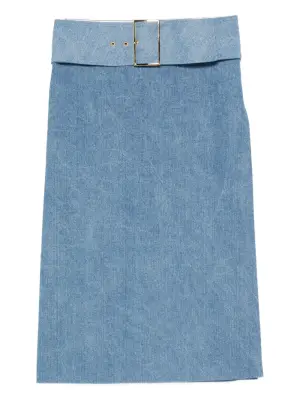 Джинсовая юбка миди с поясом