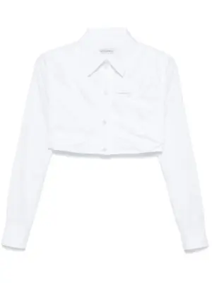 Укороченная рубашка со складками