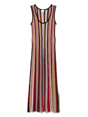 Полосатое платье в рубчик