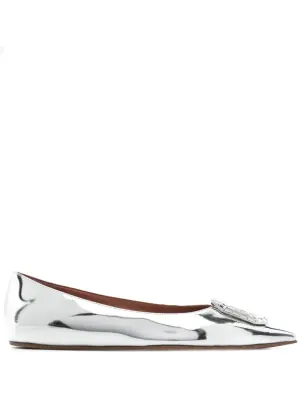 Балетки с эффектом металлик