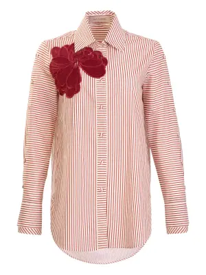 Премиальная полосатая рубашка с цветочным узором