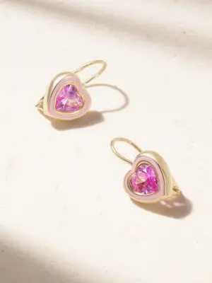 Серьги Madison из 18-каратного золота с выращенными в лаборатории сапфирами и эмалью