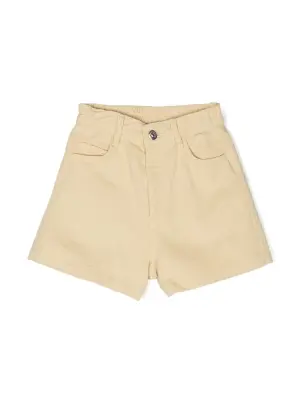 High-waist cotton shorts