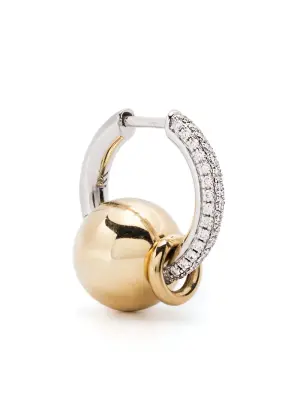 Золотая серьга-кольцо The Piercing с бриллиантами