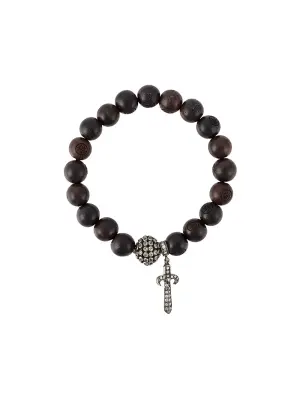 Браслет с серебряной подвеской и бриллиантами