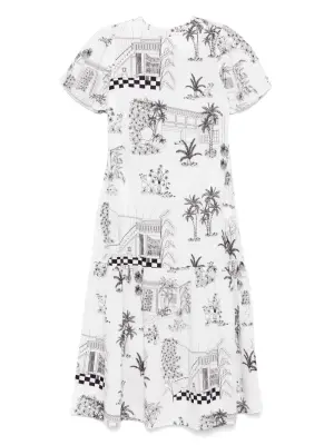 Платье миди с графичным принтом