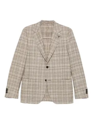 Клетчатый пиджак на пуговицах