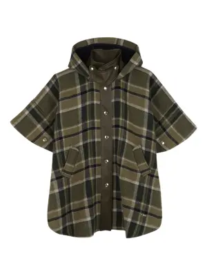 клетчатый кейп с капюшоном