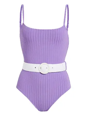 Купальник The Nina в рубчик с поясом