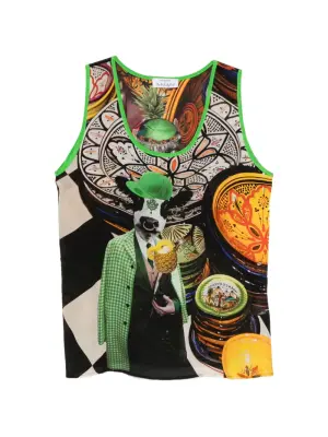 Бесрукавка-майка с коровьим принтом