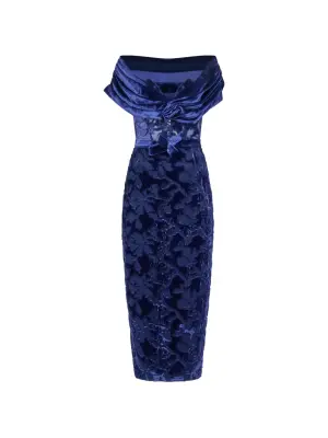 Платье с цветочным принтом и открытыми плечами