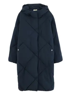 Стеганое пальто с капюшоном
