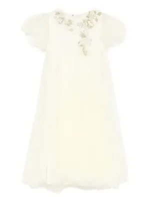 Макси-платье с цветочными аппликациями