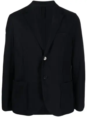 Notched-lapels single-breasted blazer