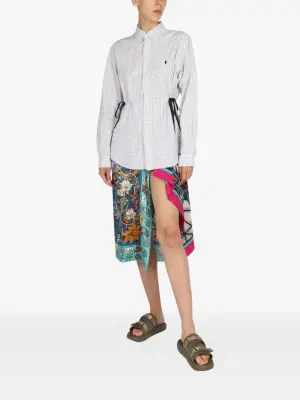 Клетчатое платье с завязками