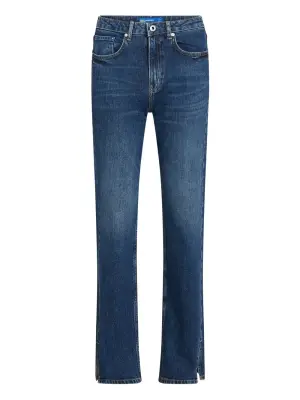 Прямые джинсы с завышенной талией