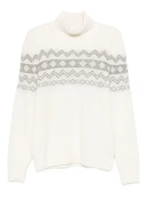 Жаккардовый свитер с высоким воротником