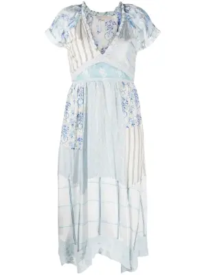 Платье миди в технике пэчворк