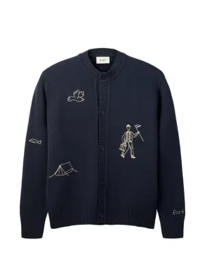 Кардиган с вышивкой в виде птиц