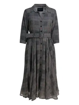 Платье в клетку с поясом