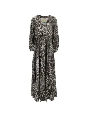 Макси-платье с геометрическим узором