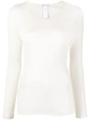 Шелковый топ с длинными рукавами