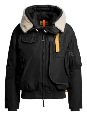 Бомбер с капюшоном и меховой отделкой