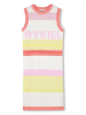 Платье миди с вышитым логотипом